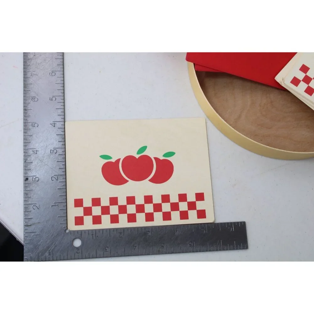 Current Autumn Apples Stationery Set w/ Band Box Vintage 1989 91405